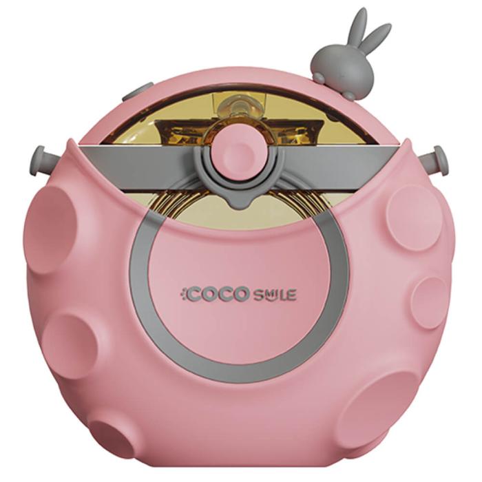 COCO Бутылка для воды «Зайка», круглая с трубочкой, 630 мл (розовый)